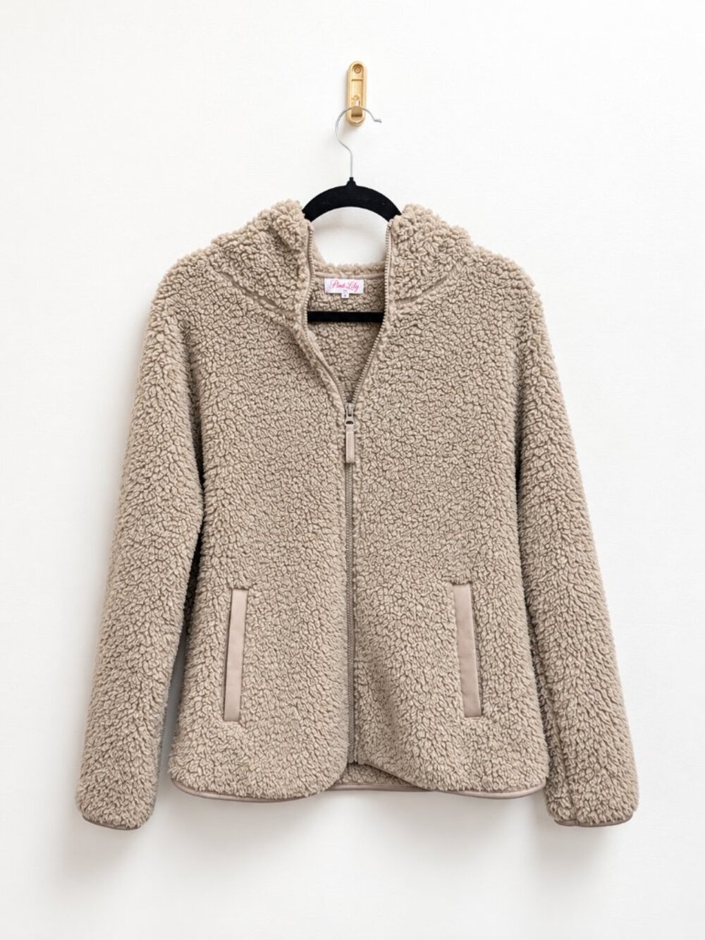 Pink Lily Fluffy Hooded Jacket